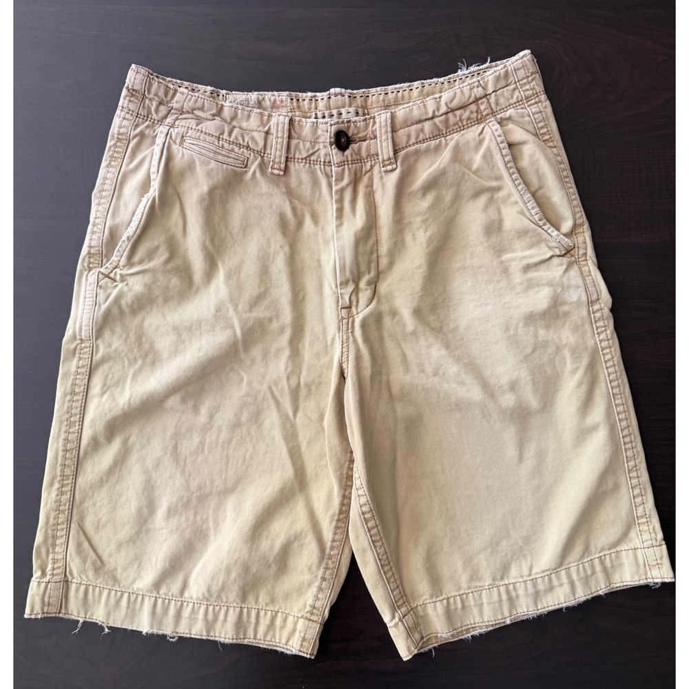American Eagle Outfitters Mens Khaki Longer Length Chino Shorts Tan Size 33
